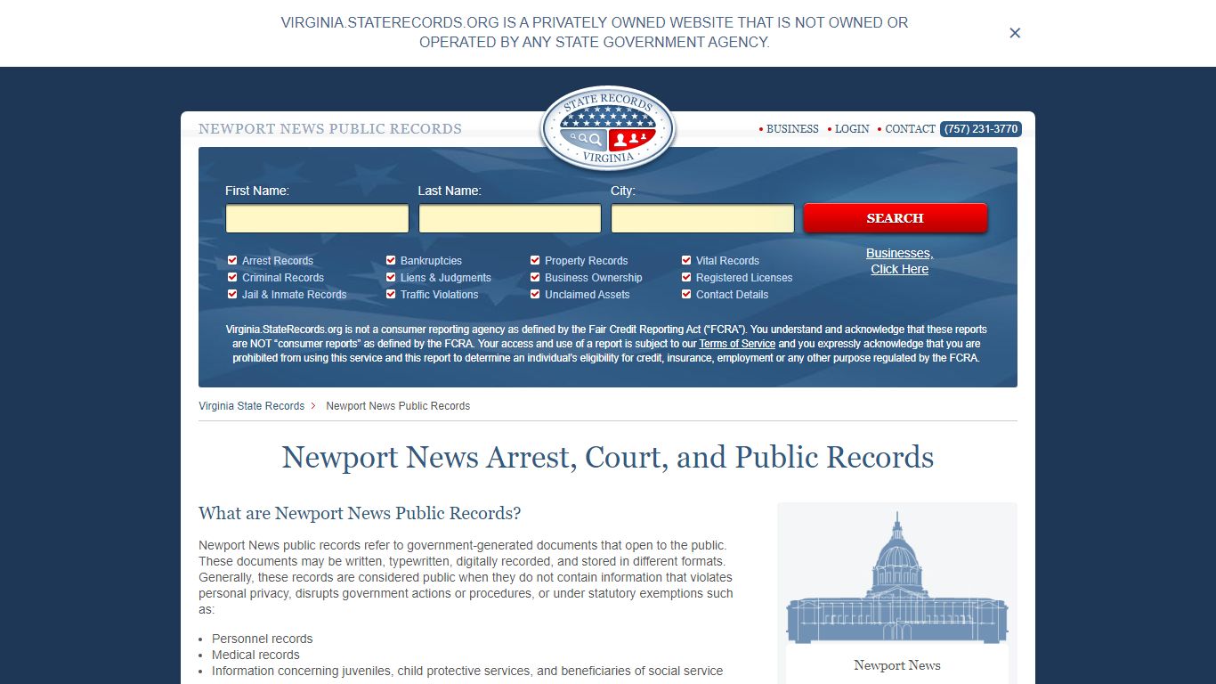 Newport News Arrest, Court, and Public Records